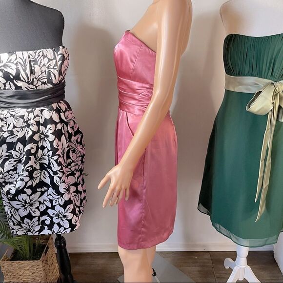 David’s Bridal Short Charmeuse Ruched Dress Size 6 - Picture 3 of 12